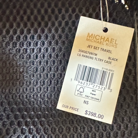 Michael Kors Jet Set Travel Large Hanging Toiletry Case Travel Pouch MK Brown - Picture 9 of 12